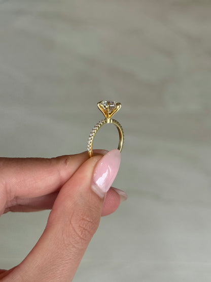 2.01ct Round Cut Natural Grown Veneto Design Yellow Gold