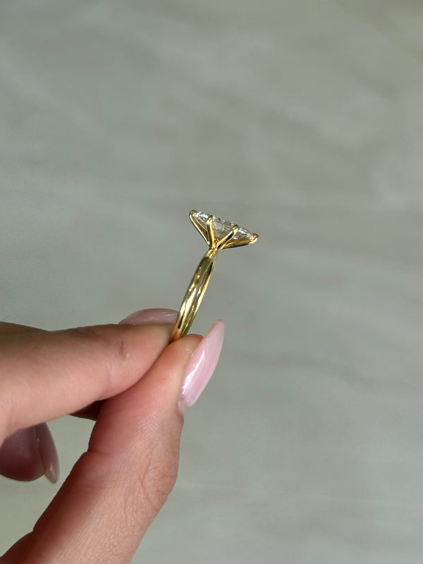 1.70 Marquise Cut Lab Grown Henri Design Yellow Gold