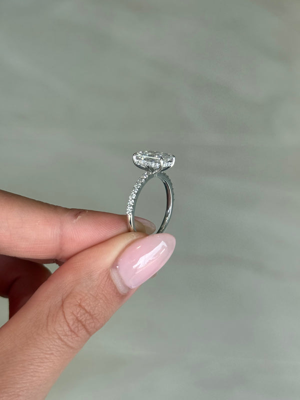 1.72ct Radiant Cut Lab Grown Bassano Design White Gold