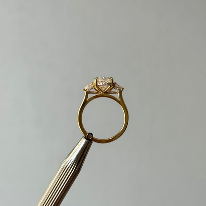 3.00ct Oval Cut Lab Grown Rosetta Design Yellow Gold
