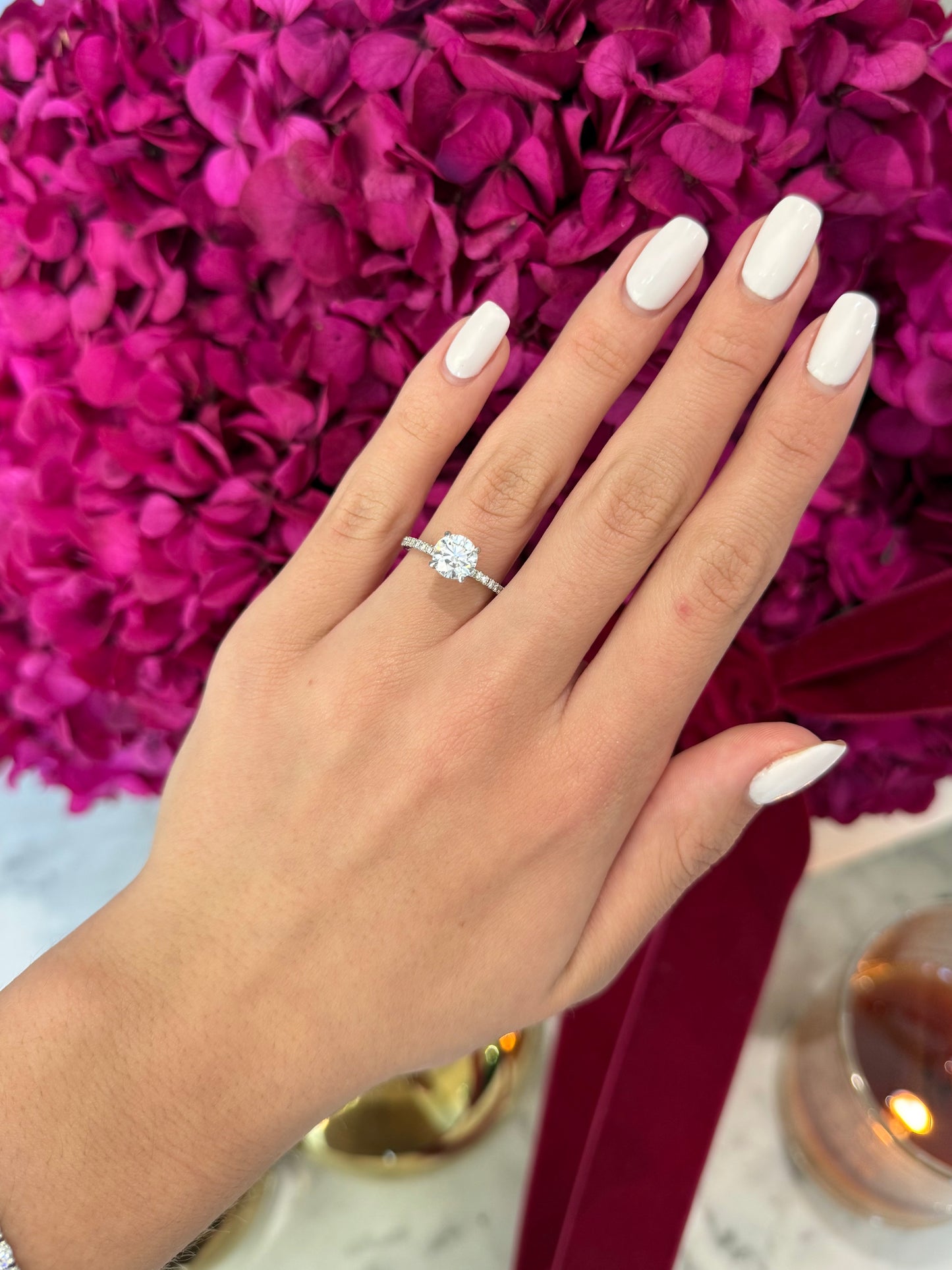 1.30ct Round Cut Natural Diamond Bassano Design Platinum