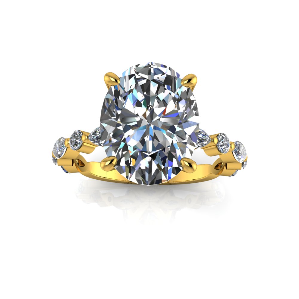 2.55ct Oval Cut Lab Grown Ivy Design Yellow Gold