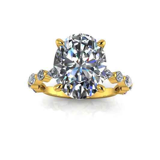 2.55ct Oval Cut Lab Grown Ivy Design Yellow Gold