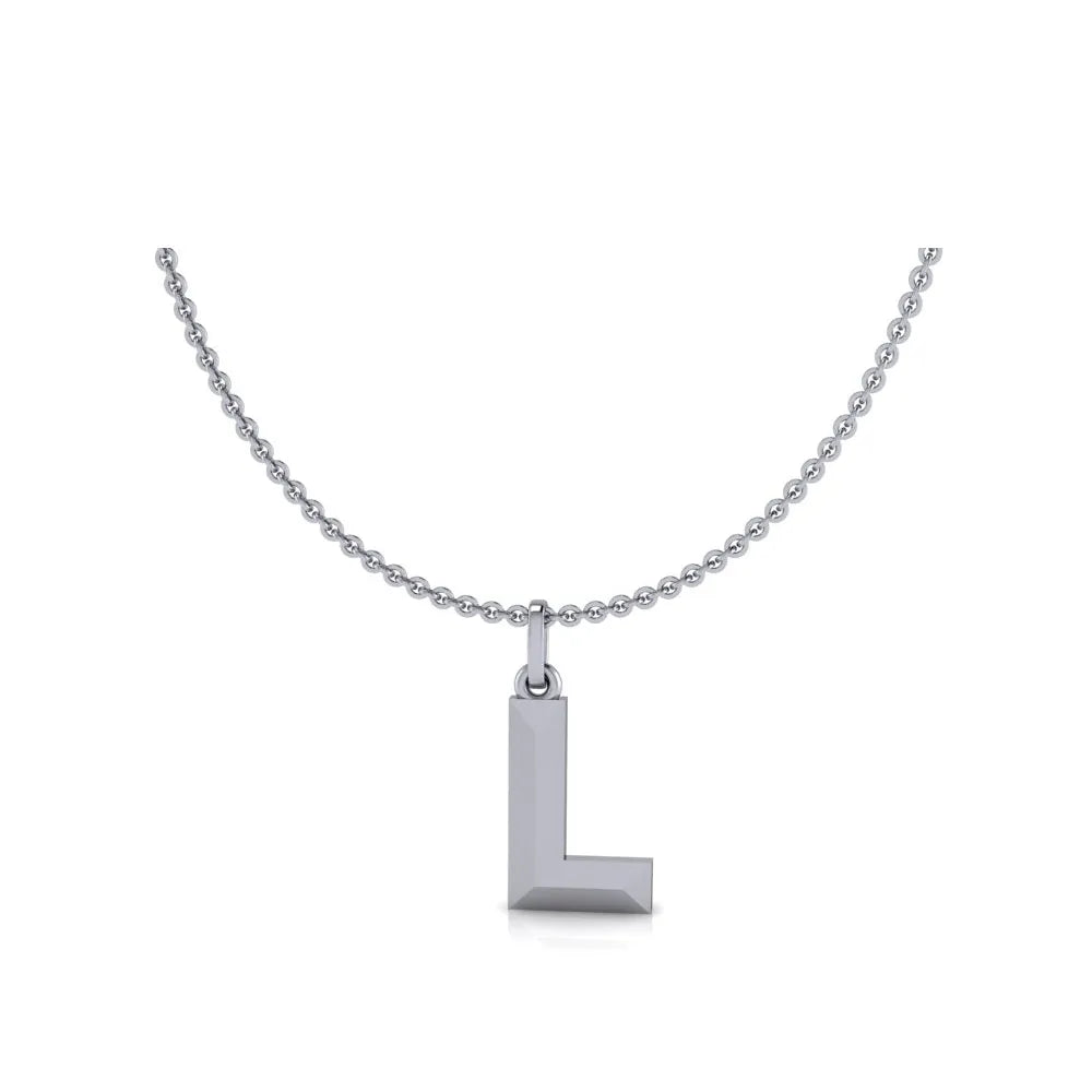 L-Initial-Pendant-White