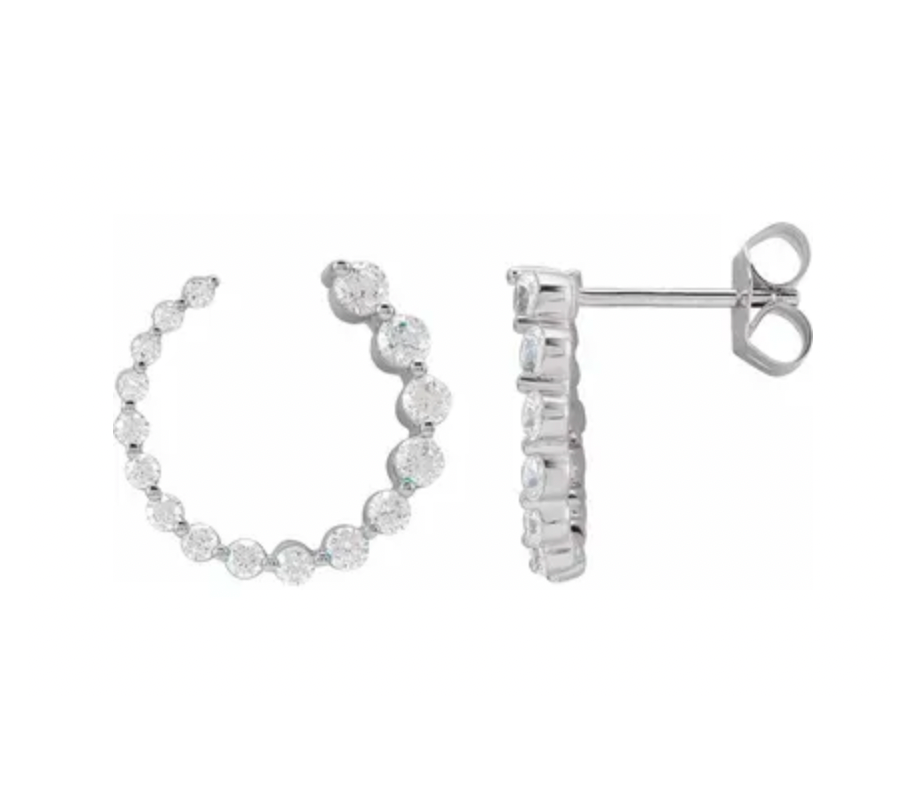 Diamond hoop deals stud earrings