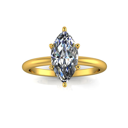 1.70 Marquise Cut Natural Grown Henri Design Yellow Gold