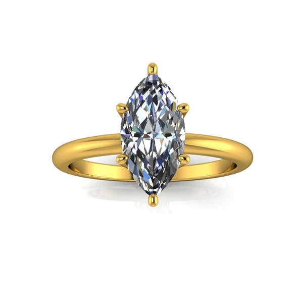 1.70 Marquise Cut Natural Grown Henri Design Yellow Gold