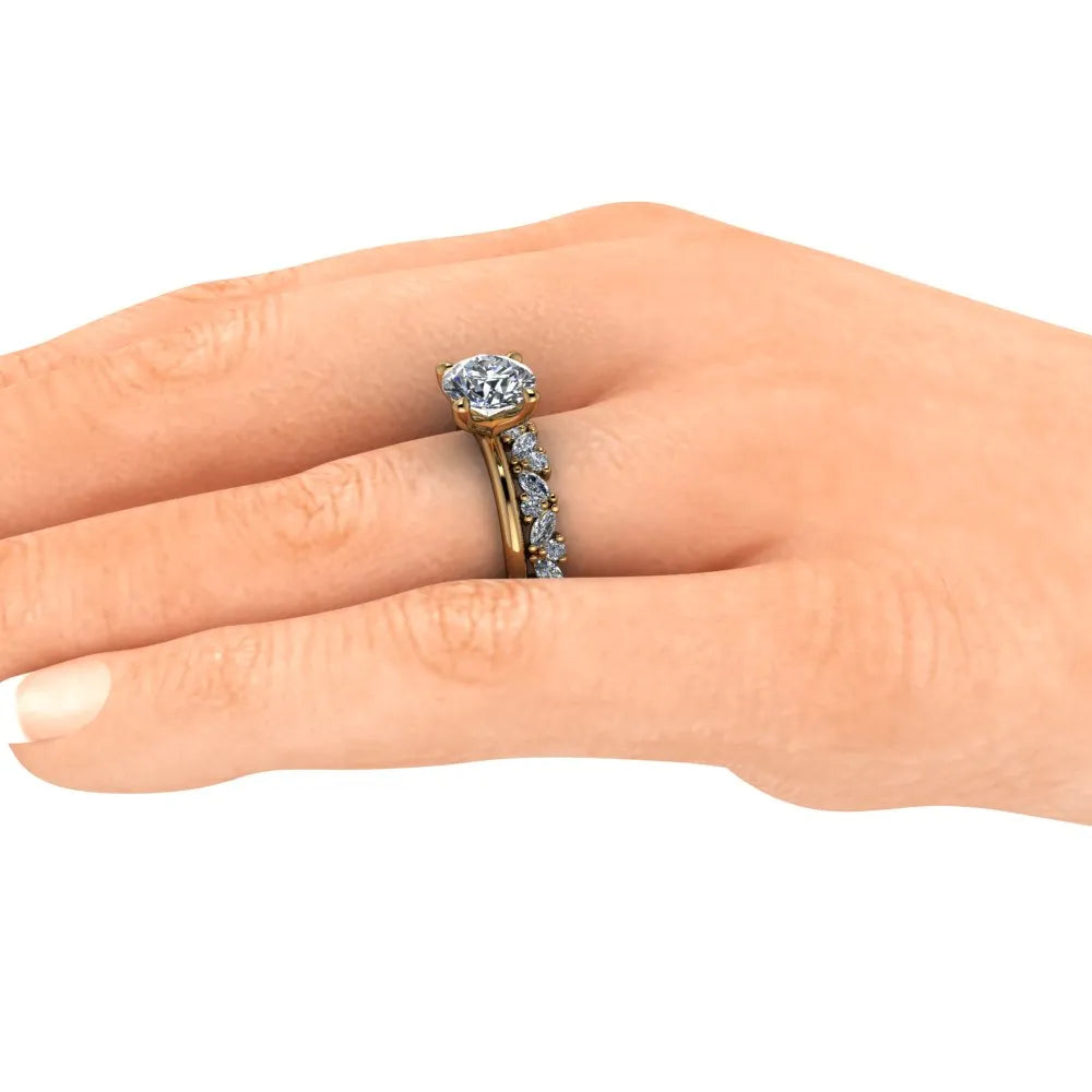 Grace Wedding Ring yellow hand 1 