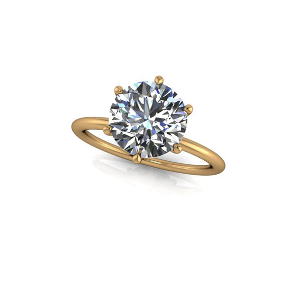 1.71ct Round Cut Lab Grown Catalina Design Yellow Gold