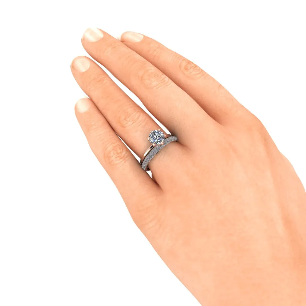 Sophie Wedding Ring rose hand