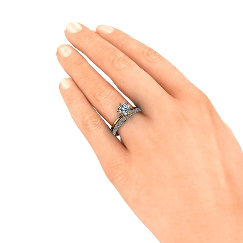 Sophie Wedding Ring yellow hand halfway