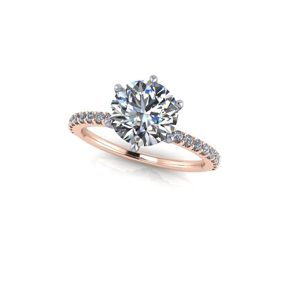 2.05ct Round Cut Lab Grown Veneto Design Two-tone