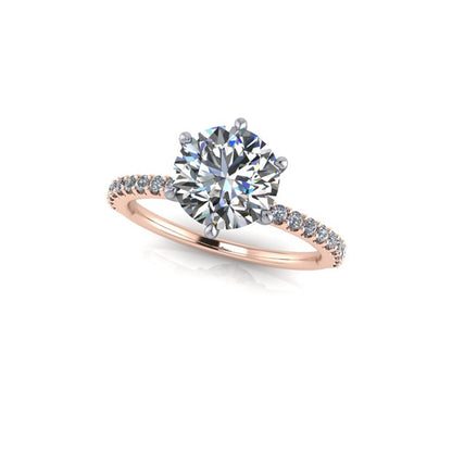 2.05ct Round Cut Lab Grown Veneto Design Two-tone