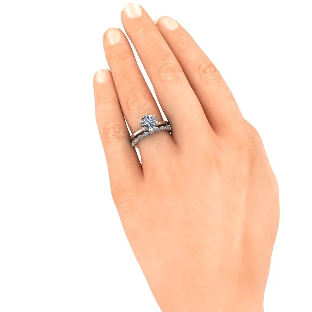 Vittore Wedding Ring white hand model 