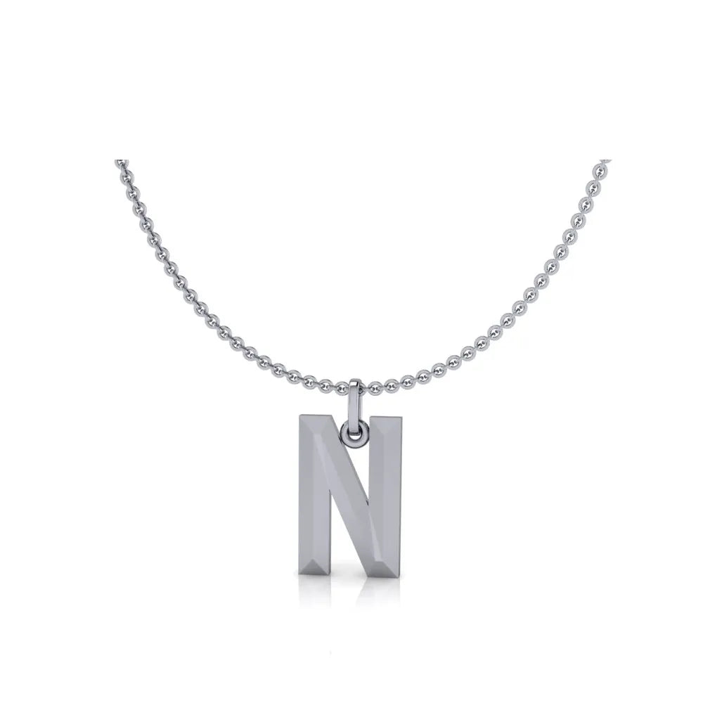 N-Initial-Pendant-White