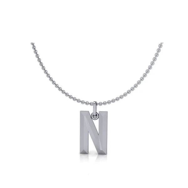 N-Initial-Pendant-White