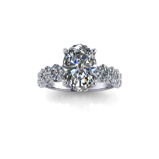2.55ct Oval Cut Lab Grown Custom Charlet Design Platinum