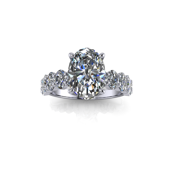 2.55ct Oval Cut Lab Grown Custom Charlet Design Platinum