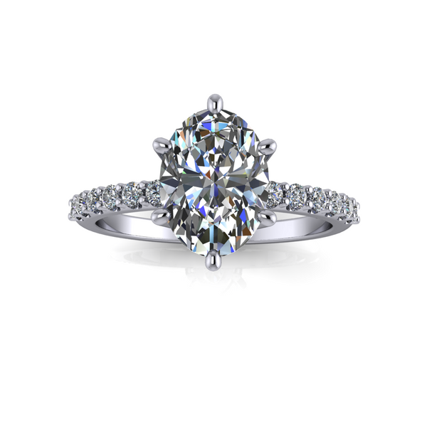 1.84ct Oval Cut Lab Grown Veneto Design Platinum