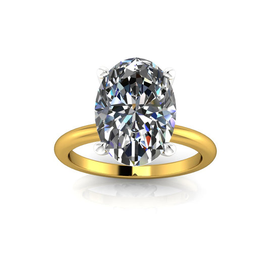 3.01ct Oval Cut Lab Grown Audrey Design Two-tone