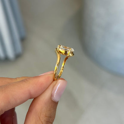 2.53ct Oval Cut Lab Grown Bronte Design Yellow Gold