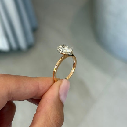 1.30ct Oval Cut Natural Valerie Design Two tone