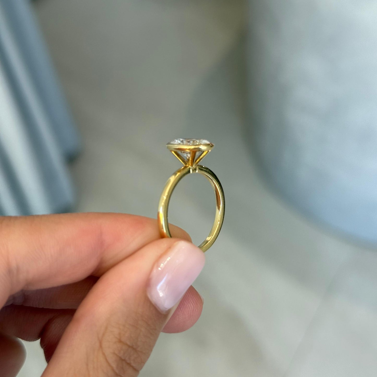 2.04ct Oval Cut Lab Grown ESTELLE Design Yellow Gold