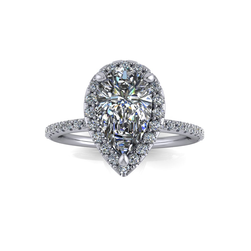 1.51ct Pear Cut Lab Grown Pissarro Design Platinum