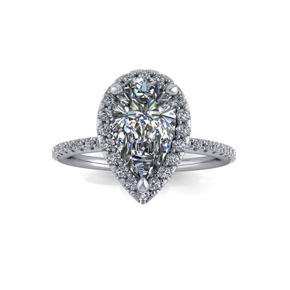 1.51ct Pear Cut Lab Grown Pissarro Design Platinum