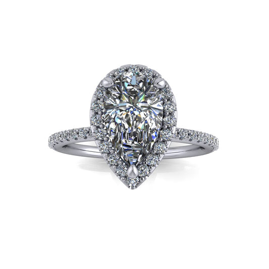 1.51ct Pear Cut Lab Grown Pissarro Design Platinum