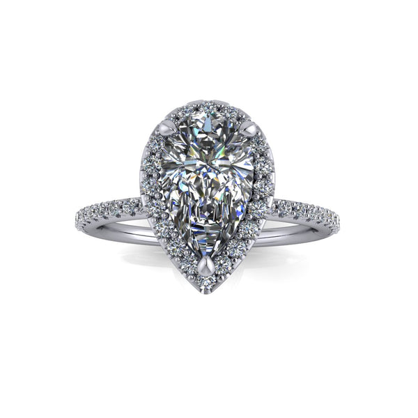 1.51ct Pear Cut Lab Grown Pissarro Design Platinum