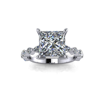 2.05ct Princess cut Lab Grown Ivy Design White Gold