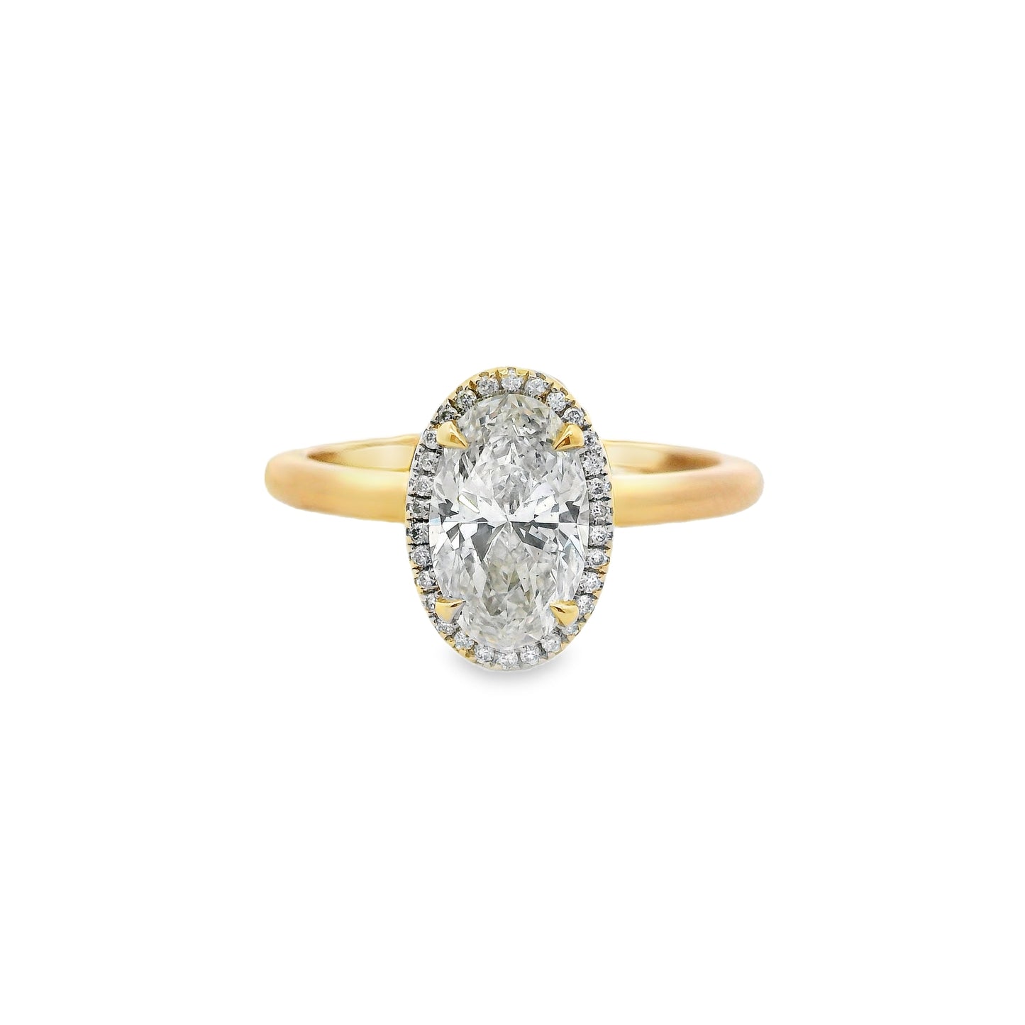 1.30ct Oval Cut Natural Valerie Design Two tone
