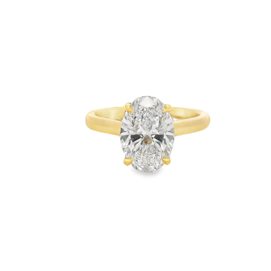 2.23ct Oval Cut Lab Grown Bella Design Yellow Gold
