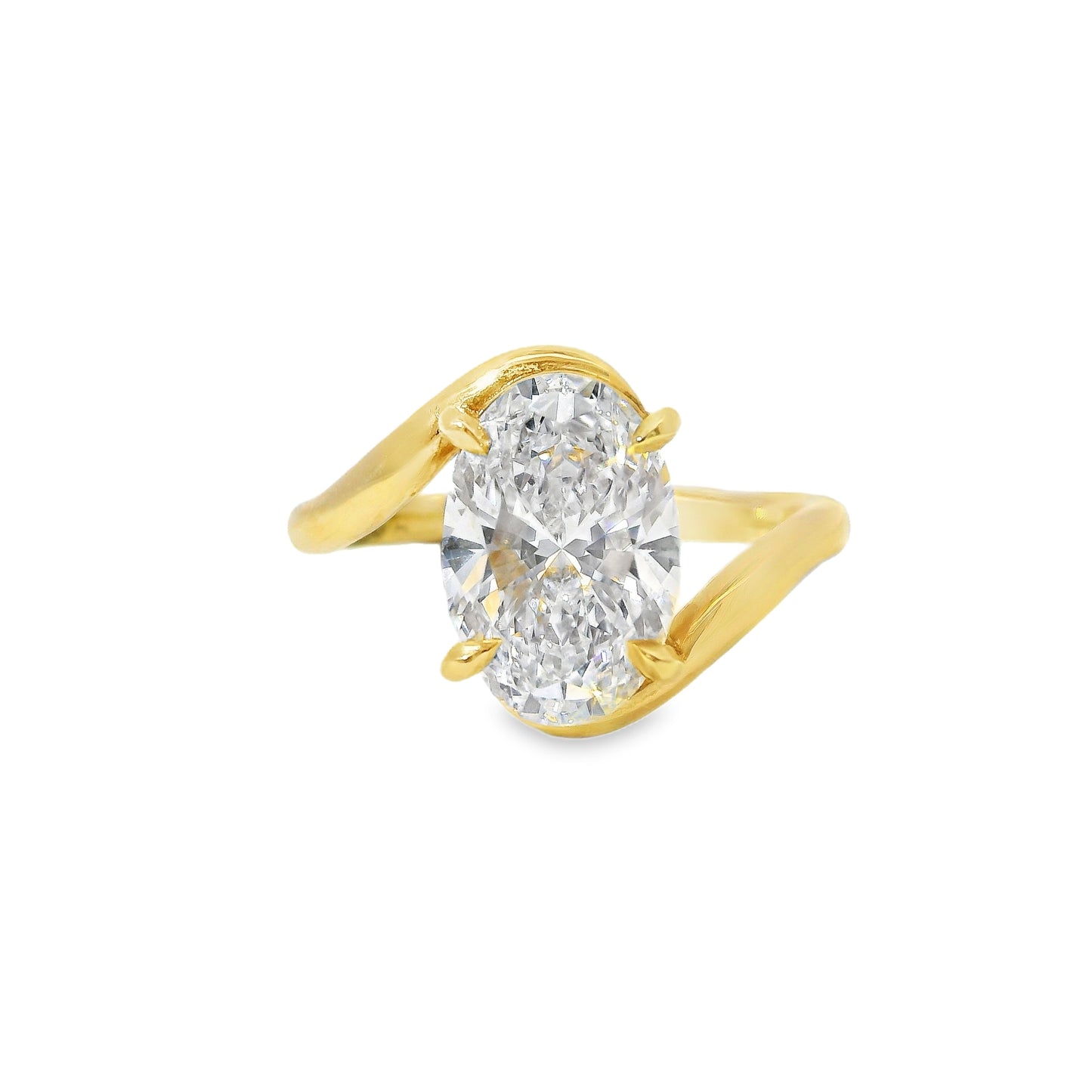 2.53ct Oval Cut Lab Grown Bronte Design Yellow Gold