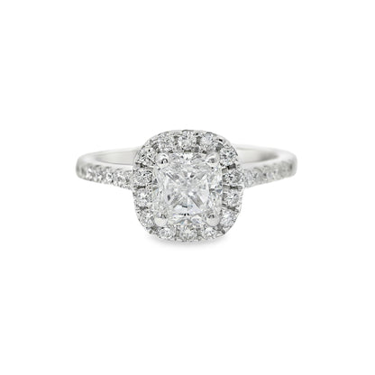 1.21ct Cushion Cut Natural Grown Custom Design White Gold