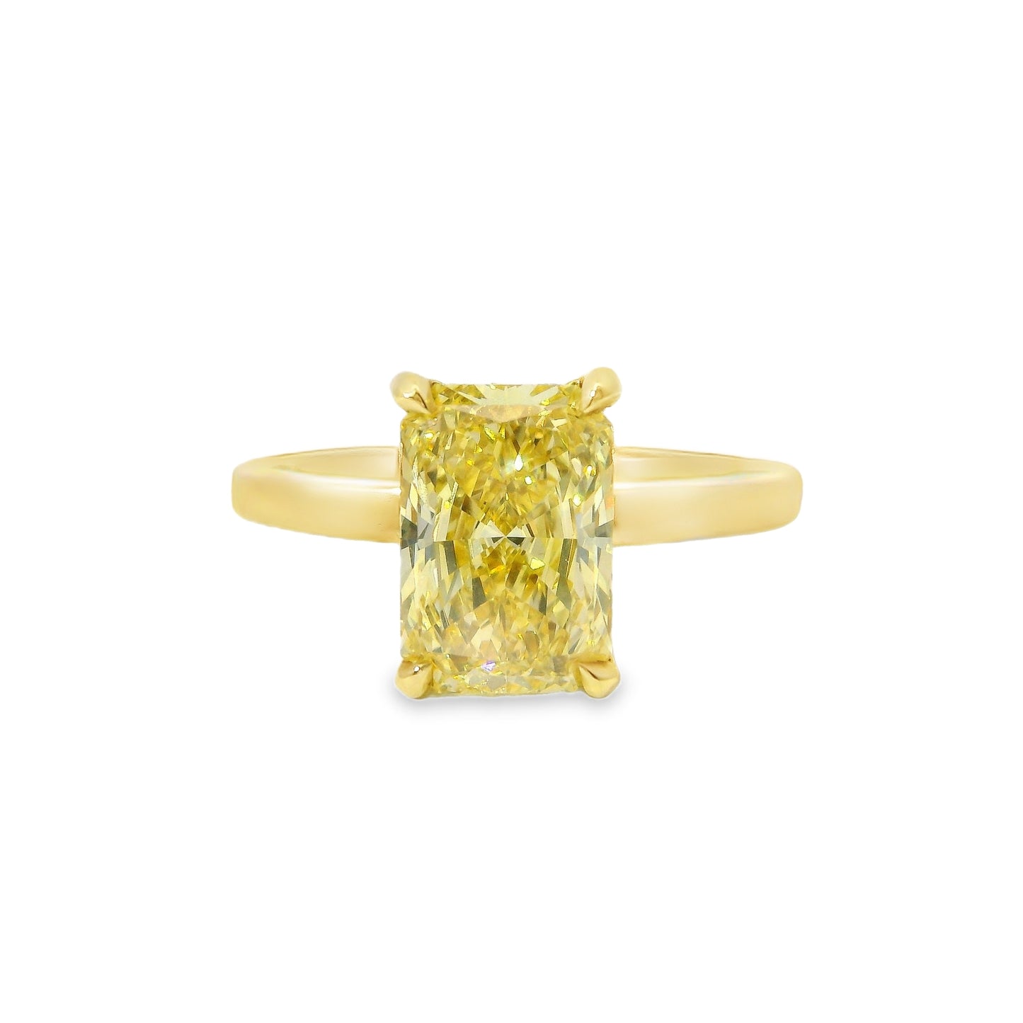 2.02ct Yellow Diamond Radiant Cut Lab Audrey Design