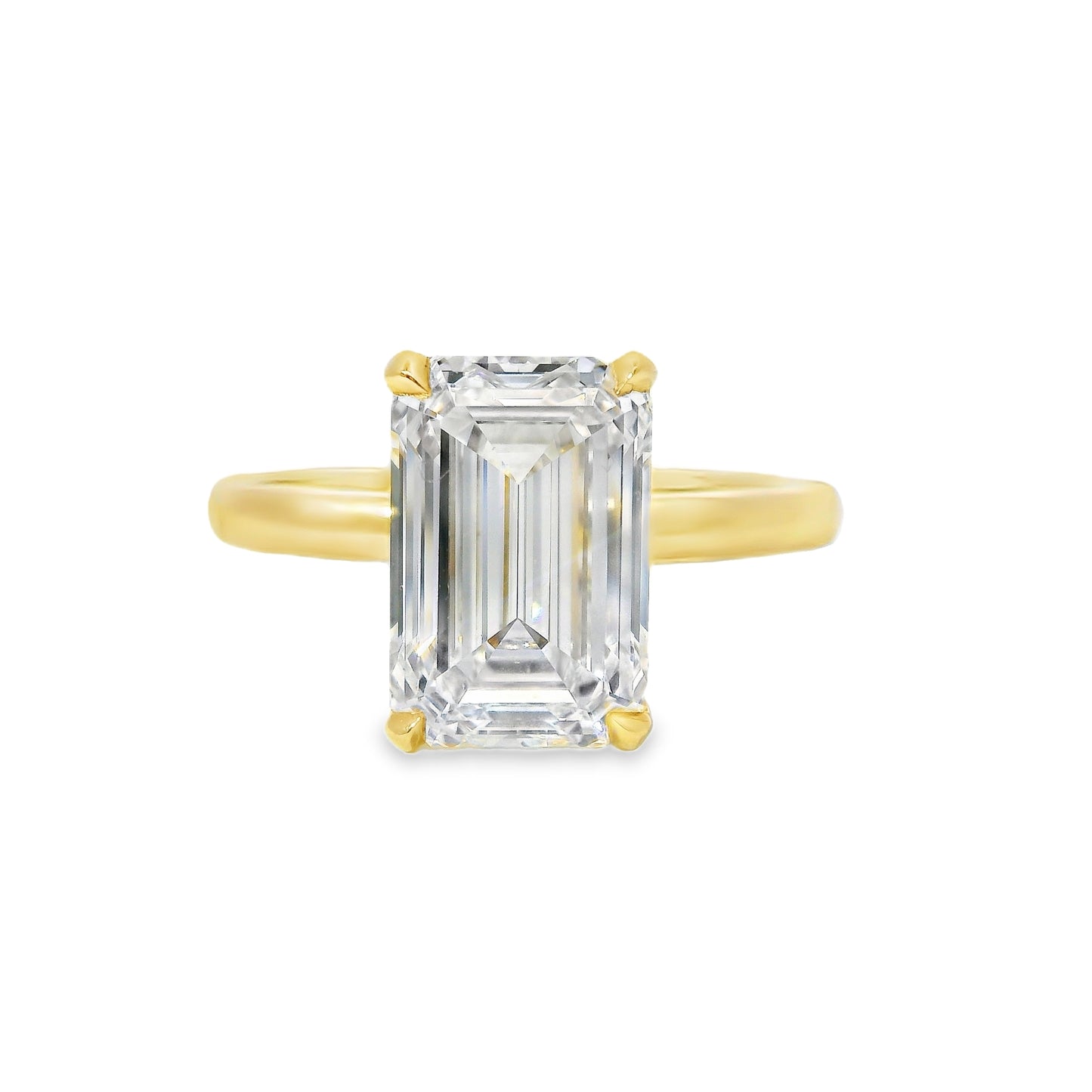 3.52ct Emerald Cut Lab Grown Natalia Design Yellow Gold