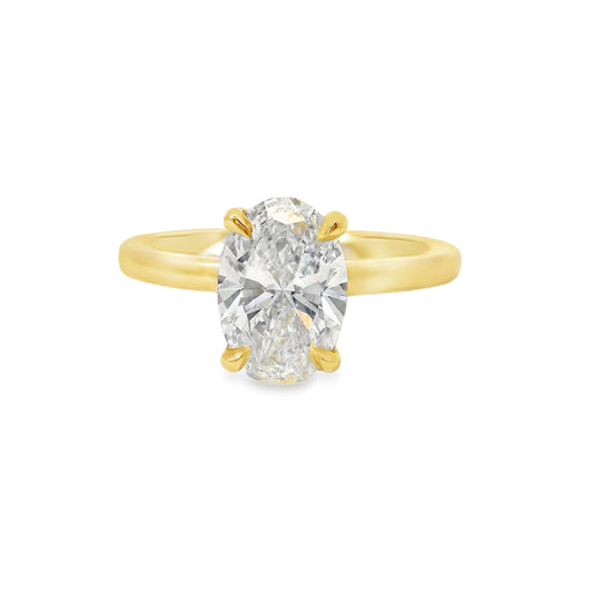 3.00ct Oval Cut Lab Grown Natalia Design 18ct Yellow Gold