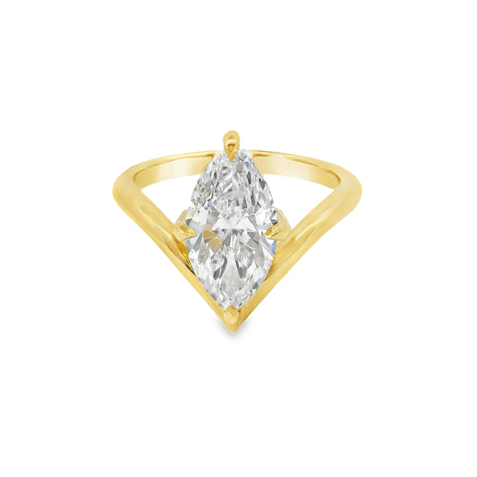 2.01ct Marquise Cut Lab Grown Hilary Design Yellow Gold