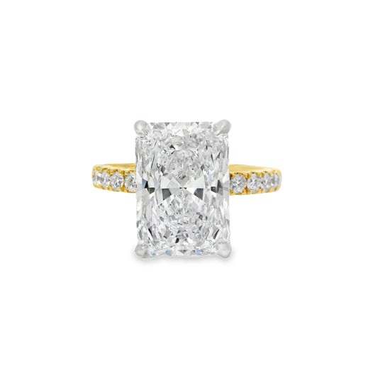5.02ct Radiant Cut Lab Grown Bassano Design Two-tone