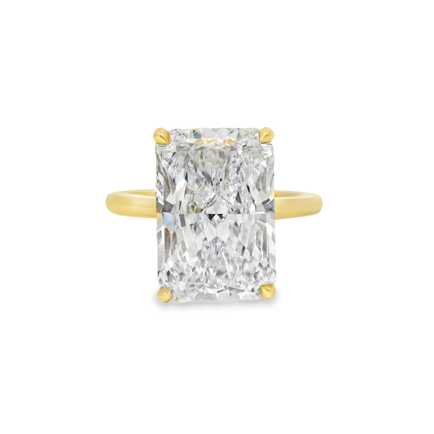 6.04ct Radiant Cut Lab Grown Bella Design Yellow Gold