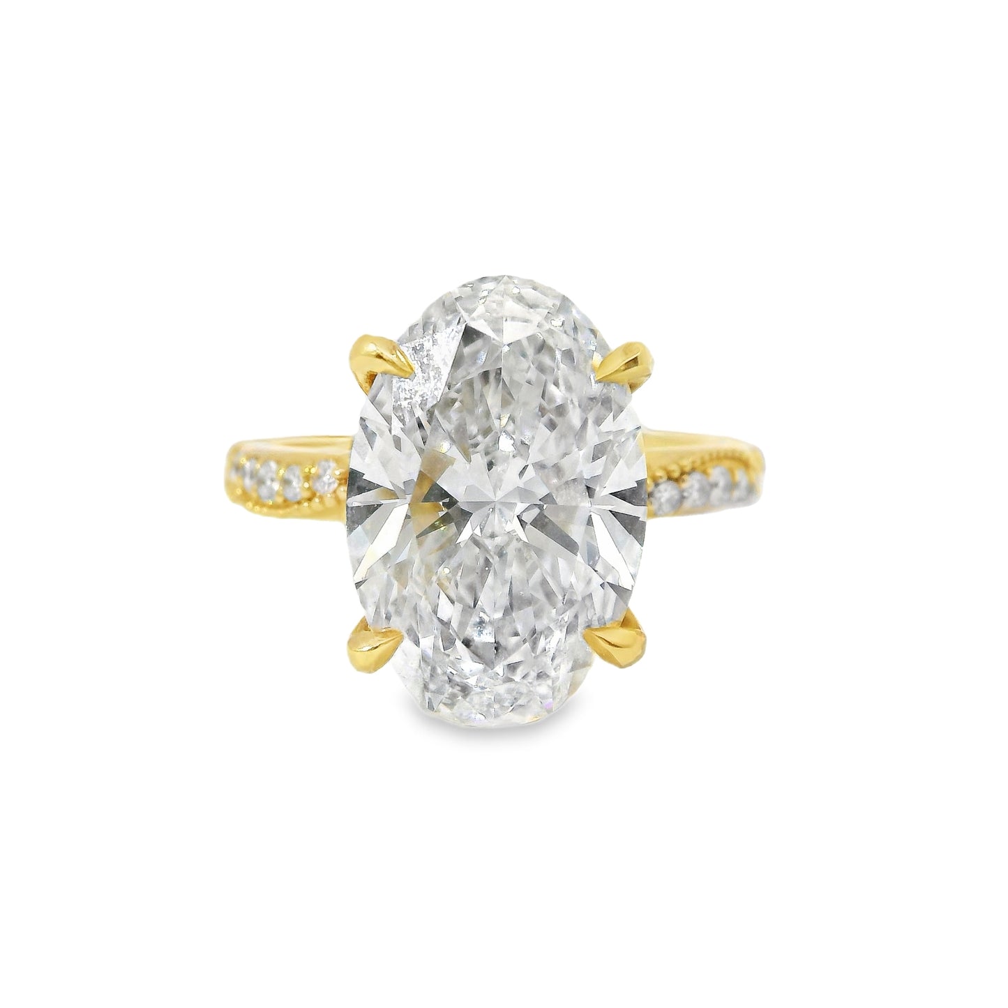 5.09ct Oval Cut Lab Grown Angelina Design Yellow Gold