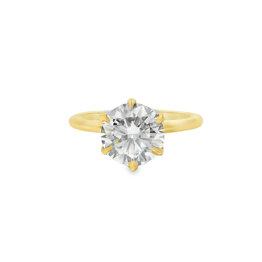 1.57ct Round Cut Lab Grown Audrey Design Yellow Gold