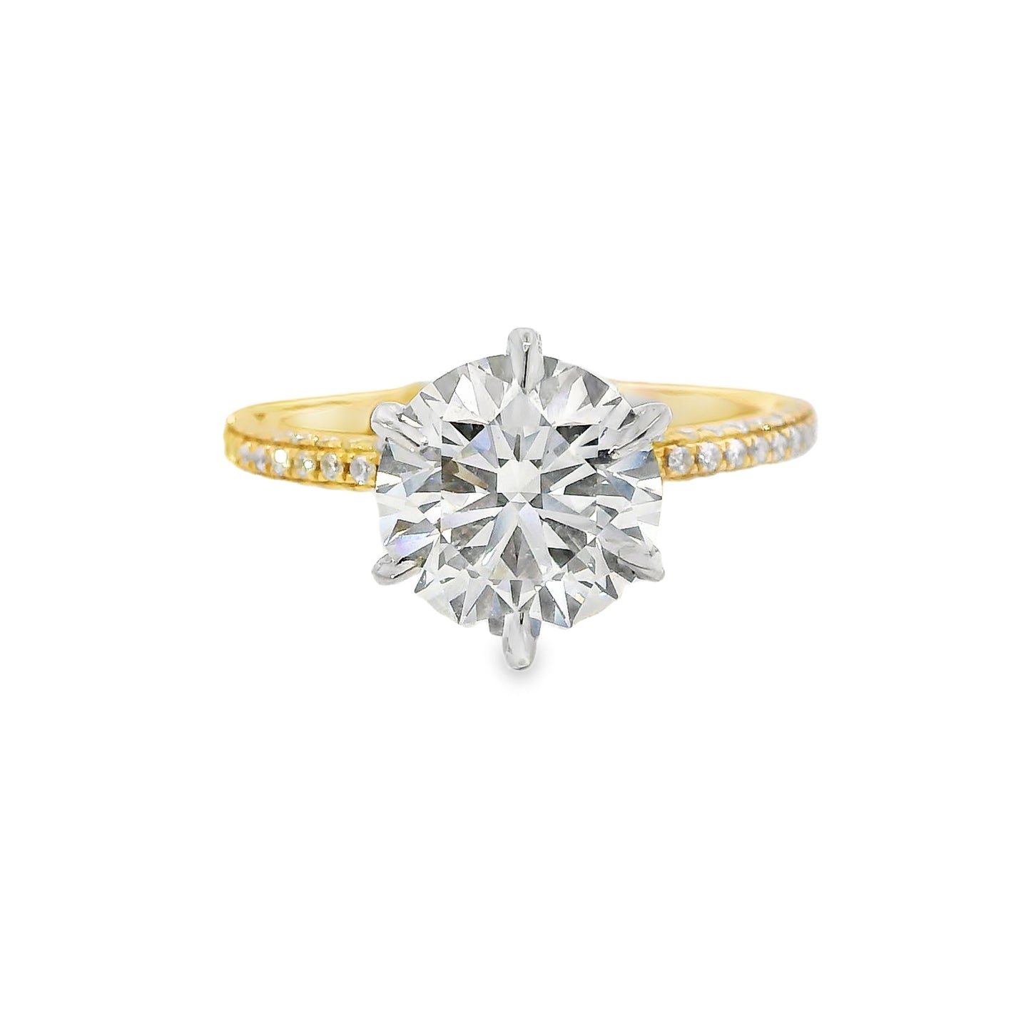 2.20ct Round Cut Lab Grown Valentina Design Two-tone