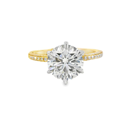 2.20ct Round Cut Lab Grown Valentina Design Two-tone