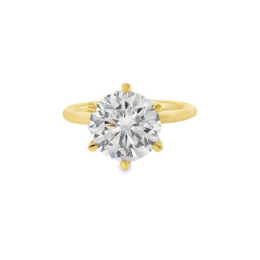 2.51ct Round Cut Lab Grown Henri Design Yellow Gold