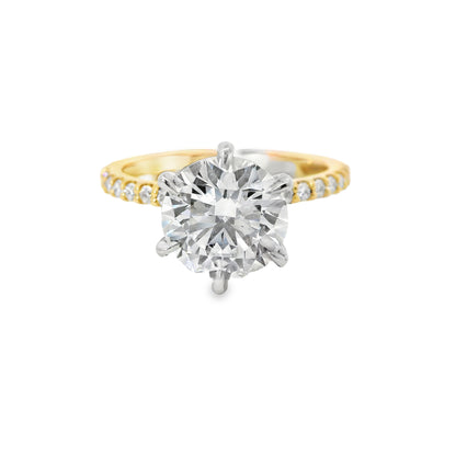 2.05ct Round Cut Lab Grown Veneto Design Two-tone