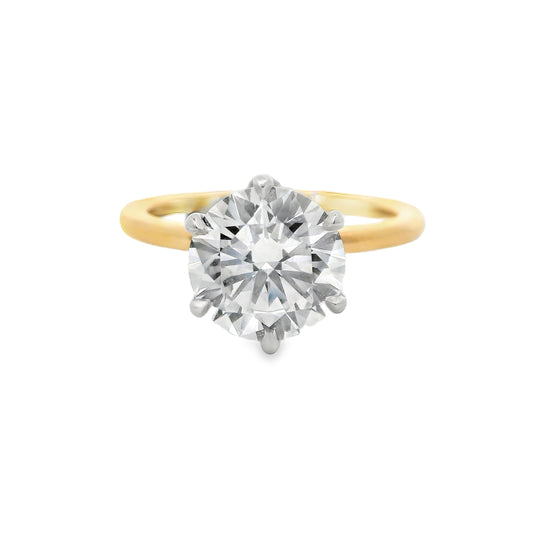 2.13ct Round Cut Lab Grown Henri Design Two-tone