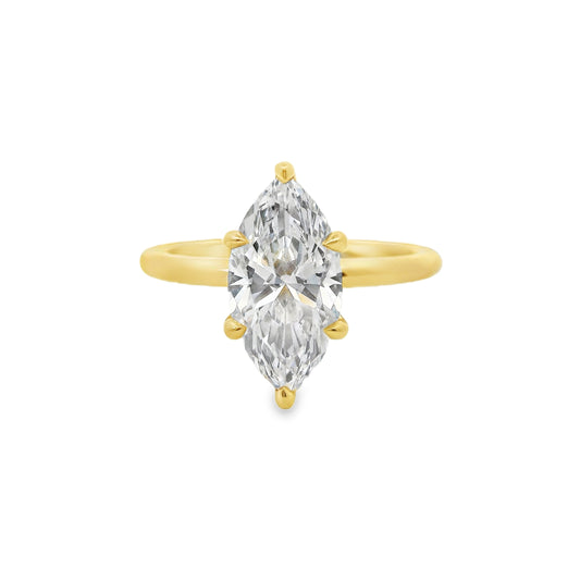 1.70 Marquise Cut Lab Grown Henri Design Yellow Gold